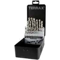 Terrax Foret - - A214215 - 25 brocas DIN 338 - HSS - Outils de qualité supérieure