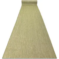 Rugsx Le tapis de couloir SIZAL SION Mélange tissé à plat vert 120cm 120x760 cm