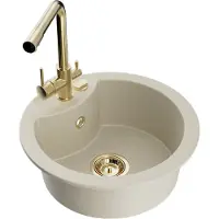 Mexen Diego 1 bac en granit avec mitigeur Duero, Beige - 6512-69-671600-50