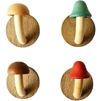 Typecat Patère champignon en bois massif non perforée, idéale pour la cuisine, la salle de bain ou le vestiaire