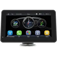 Tlily Écran de Navigation 7 Pouces 2.5D pour Voiture, , Portable, Sans Fil, Compatible CarPlay et pour Android Auto, Lecteur MP5