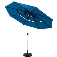 MUVOE Parasol d'extérieur - - Double face - Rectangulaire 4,5 m - Manivelle - Anti‑UV imperméable
