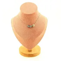 Bijoux Pierres et Minéraux. Collier 3 perles Oeil de faucon d'Afrique du Sud. Chaine en acier Collier femmes, hommes. Taille personnalisab