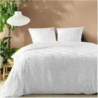 Douceur d'intérieur Parure de lit - - Heltie - Microfibre - 240x220cm - Blanc