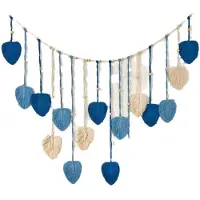 Semoic Décoration murale en macramé à feuilles tissées, faite à la main