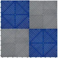 MonsterShop Carrelage de Sol 90 Gris & 30 Bleu Ventilée Modulaire Garage Unique 3,2 x 6 M