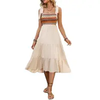 Torribaly Robe d'été sans manches pour femme, haut en tricot côtelé et jupe en polyester avec poches, taille XL