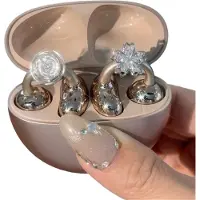Semoic Clips d'oreilles en fleurs de cerisier clignotantes