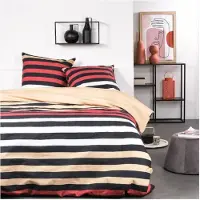 TODAY Parure de lit , coton, 240x220cm, 2 taies d'oreiller 63x63cm, multicolore