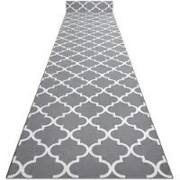 Rugsx TAPIS DE COULOIR ANTIDÉRAPANT 67cm TRÈFLE MAROCAIN gris TRELLIS 30352 67x390 cm