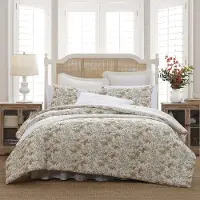 Laura Ashley - Parure de lit queen size rversible en coton avec taies assorties - Dcoration d'intrieur florale avec revers carreaux (Ramble