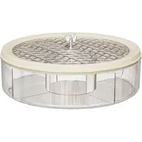 Melitt Assiette à Fruits de Luxe Transparente avec Couvercle, Boîte Bonbons Grande Capacité, Rangement Divisée pour Collations et Secs