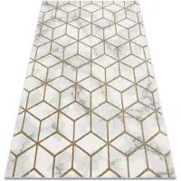 Rugsx Tapis EMERALD exclusif 1014 glamour, élégant cube crème / or 140x190 cm
