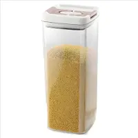 Torribaly Bocal en plastique scellé avec couvercle carré transparent, ouverture facile, style indien