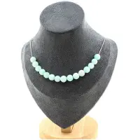 Bijoux Pierres et Minéraux. Collier 15 perles Amazonite 8 mm. Chaine en acier inoxydable Collier femmes, hommes. Taille personnalisable.