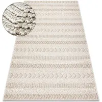 Rugsx Tapis JERSEY 19243 beige - Chevron, structurelles, boucle BOHO 120x170 cm