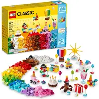 LEGO Classic Creative Party Box Briques Ensemble 11029 Jeux en famille pour jouer ensemble Comprend 12 mini-jouets de construction : Ours en peluche C