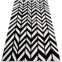 Rugsx Tapis moderne MUNDO E0571 chevron extérieur beige / noir 180x270 cm