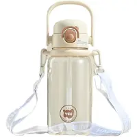 Semoic Bouteille d'eau grande capacité 1000 ml avec paille