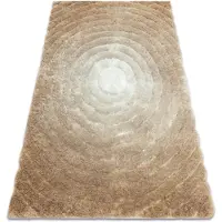 Rugsx Tapis moderne FLIM 008-B1 shaggy, cercles - Structural beige 160x220 cm