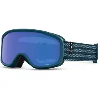 Giro Masque de ski Moxie Masque de snowboard pour femmes et jeunes Sangle Harbor Blue Sequence avec verres gris cobalt/jaune
