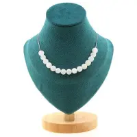 Bijoux Pierres et Minéraux. Collier 15 perles Pierre de Lune 8 mm. Chaine en acier inoxydable Collier femmes, hommes. Taille personnalisab