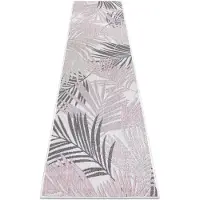 Rugsx Tapis SIZAL SION le tapis de couloir, Feuilles de palmier, tropical 2837 tissé à plat ecru / rose 80x300 cm