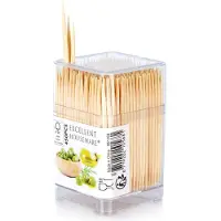 Excellent houseware Cure-dents en bois dans un emballage pratique pour les collations et les repas