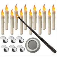 Torribaly 12 bougies flottantes avec télécommande et baguette magique sans flamme