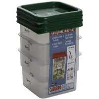 Cambro Ensemble de 3 contenants de conservation carr s pour aliments avec couvercles , 2 pintes