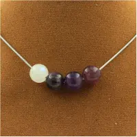 Bijoux Pierres et Minéraux. Collier perles Oeil de Tigre violet + Améthyste + Pierre de lune + Collier femmes, hommes. Taille personnalisa