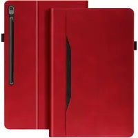 Avizar Étui pour Samsung Tab S10 FE Plus Clapet Portefeuille Support Vidéo Rouge