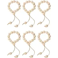 MaxPower Ronds de serviette-anneaux de serviette en perles de bois-porte-serviettes en bois rustique naturel-anneau de serviette