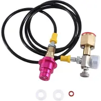 Zandona Tuyau Adaptateur CO2 avec ManomèTre 2000Psi pour DUO/TERRA/ART, Connexion Rapide à de Grandes Bouteilles de CO2, Bouteille GazéIfiéE