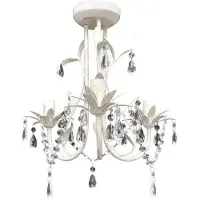 Helloshop26 Lustre Plafonnier Suspendu Lampe Antique Cristal 30 Cm Blanc 2402016