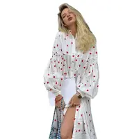 Semoic Robes décontractées à col montant pour femmes, coupe ample d'été