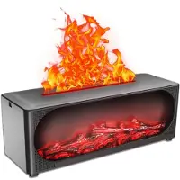 Melitt Humidificateur D'Aromathérapie à Simulation de Flamme, Diffuseur Domestique avec Veilleuse et D'Huiles Essentielles
