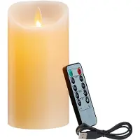 Typecat Bougies LED rechargeables sans flamme vacillante, bougies en cire véritable avec télécommande, 10 cm A