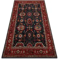 Rugsx Tapis en laine POLONIA Tesoro Cadre bleu foncé 170x235 cm