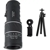 Jehiatek Puissant télescope monoculaire 16x52, zoom longue portée, longue-vue nocturne pour camping en plein air, outils d'observation des oiseaux