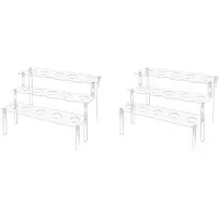 Torribaly 2X Support de Cône de Crème Glacée à 15 Trous en Acrylique, 3 Couches de Support de Collation, Présentoir de Cônes en Papier de -Corn pour la