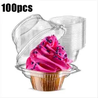 Torribaly Boîtes individuelles pour cupcakes, 100 boîtes transparentes avec couvercle.