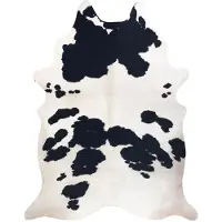 Rugsx Tapis Imitation Peau de vache, Vache G5069-1, cuir noir blanc 100x150 cm