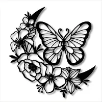 Typecat Décoration murale papillon et fleurs - Parfaite pour décorer la maison ou une fête d'anniversaire