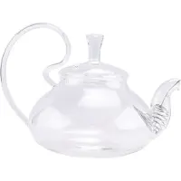 Jojomino Théière en verre à fleurs avec poignée haute, résistante à la chaleur, 650 ml, avec passoire