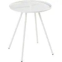 Helloshop26 Table d'appoint - - 55 x 42 cm - Acier laqué - Blanc - Utilisation intérieure/extérieure