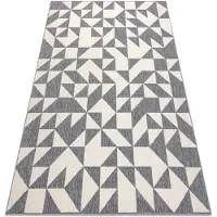 Rugsx Tapis SPRING 20414332 triangles, à cordes, à boucles - gris / crème 120x170 cm