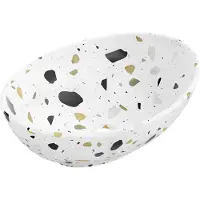 Mexen Elza lavabo à poser 40 x 33 cm, pierre terrazzo blanche - 21014083