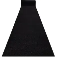 Rugsx Tapis de couloir KARMEL plaine, une couleur noir 70 cm 70x180 cm