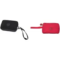 Tlily Sac à main en tissu froissé pour femme, trois fermetures éclair, noir
